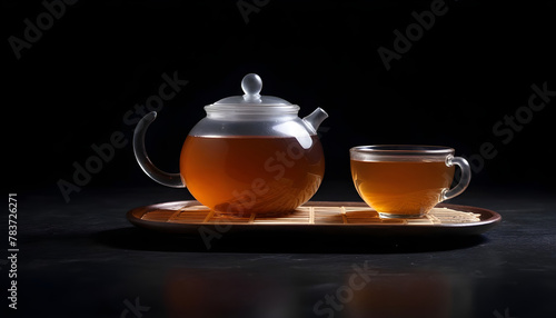 Puer tea against a dark background 4