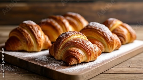  Deliciously flaky croissants ready to be savored photo