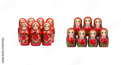 Matryoshka dolls isolated on white background with clipping path. photo