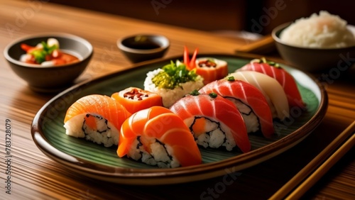  Delicious sushi platter ready to be savored