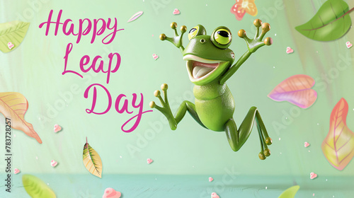 A joyful Green frog is jumping © Alizeh