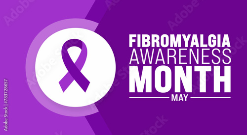 May is Fibromyalgia Awareness Month background template. Holiday concept. use to background, banner, placard, card, and poster design template with text inscription and standard color. vector