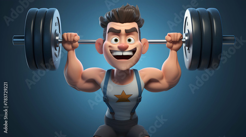 A 3D rendering capturing the strength of a gym trainer character,