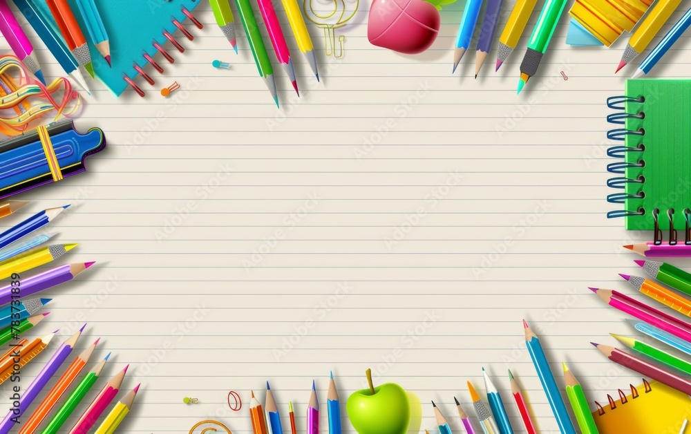 Fototapeta premium Assortment of coloured pencils with shadow on white background