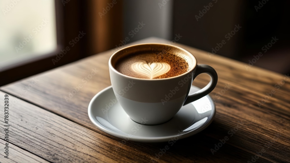 A heartshaped latte a moment of warmth and love A heartshaped latte a moment of warmth and love