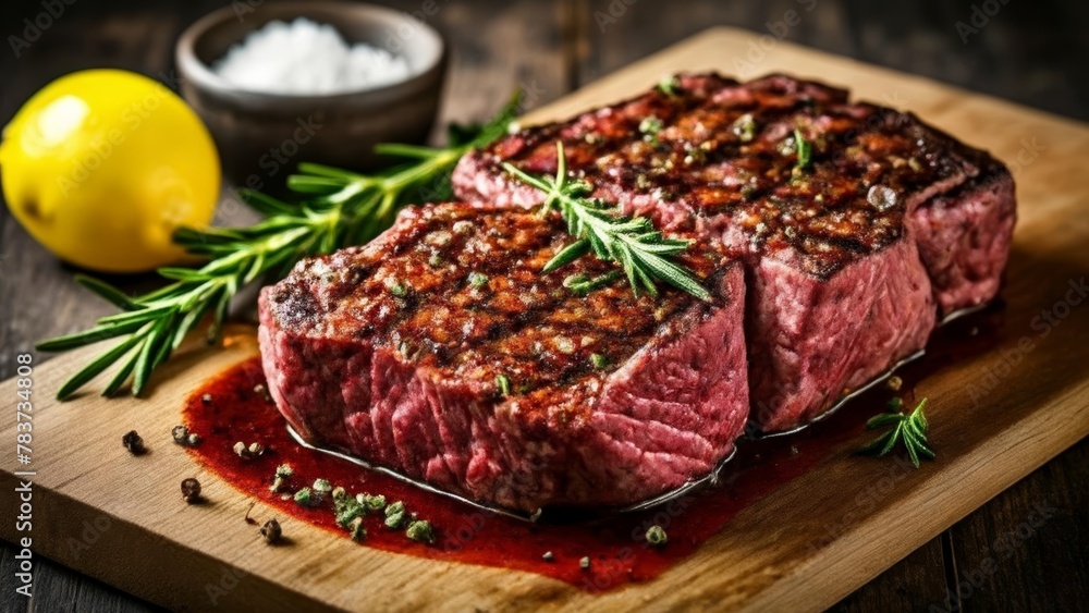  Deliciously grilled steak ready to be savored