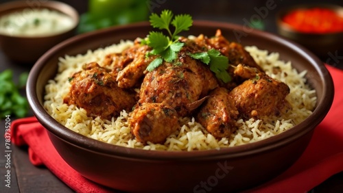 Deliciously spiced meatballs on a bed of fluffy rice