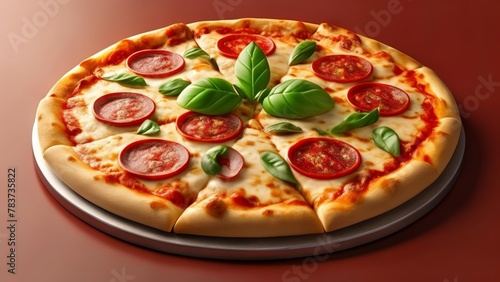 Deliciously tempting pepperoni and basil pizza