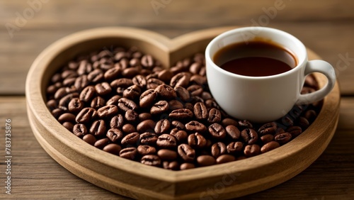  A heart full of coffee beans a cup of love to share