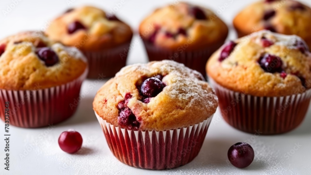 Deliciously baked muffins with juicy berries Deliciously baked muffins with juicy berries