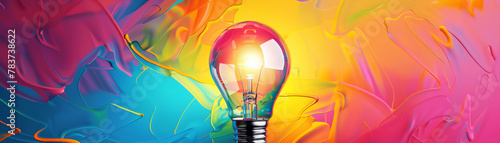 Bright idea in progress, teamwork illustration, concept of innovation, colorful , advertise photo © ontsunan