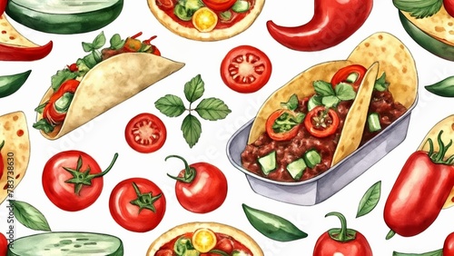  Fresh and colorful Mexican feast illustration