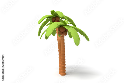 Single stylized palm tree on white backdrop