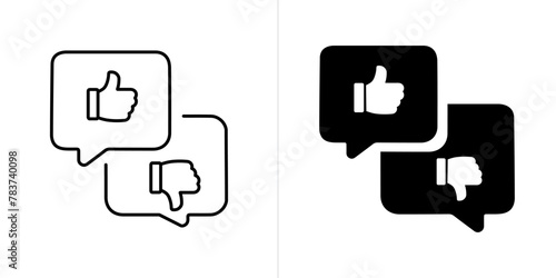 Feedback editable stroke and solid web icon set. Vector illustration