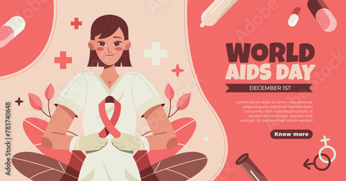 World aids day social media promo template
