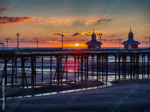 North Pier In Blackpool at Dusk