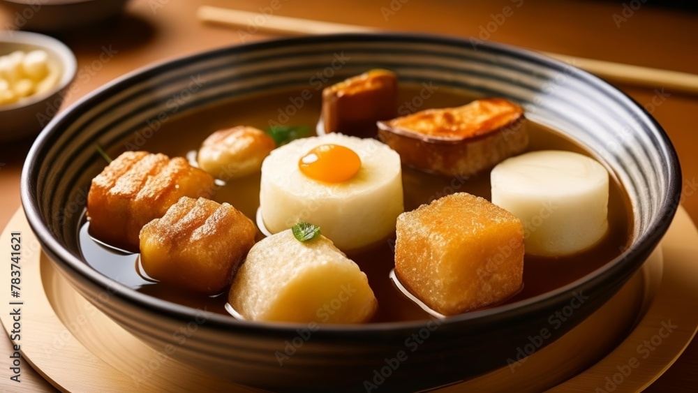 Delicious Asian soup with tofu and vegetables Delicious Asian soup with tofu and vegetables
