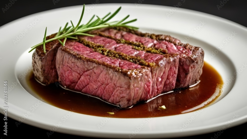  Deliciously cooked steak ready to be savored
