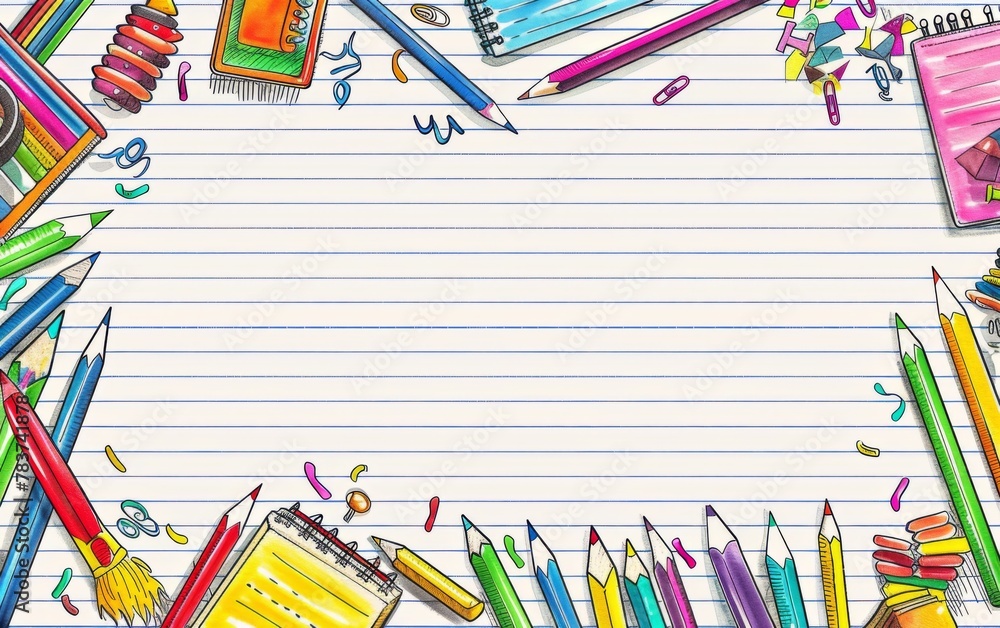 Assortment of coloured pencils with shadow on white background Assortment of coloured pencils with shadow on white background