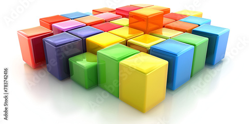 3d Cube Background Colorful Cubed Graphics Backgrounds Wallpaper Colorful cubes on a white background 