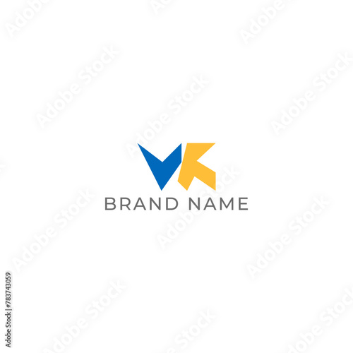 Free Download ILLUSTRATION LETTER VK GEOMETRIC LOGO ICON BLUE ORANGE FLAT COLOR TEMPLATE SIMPLE MINIMALIST ELEMENT DESIGN SIMPLE VECTOR GOOD FOR APPS, BRAND  - GFXLoad