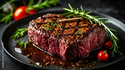  Deliciously grilled steak ready to be savored