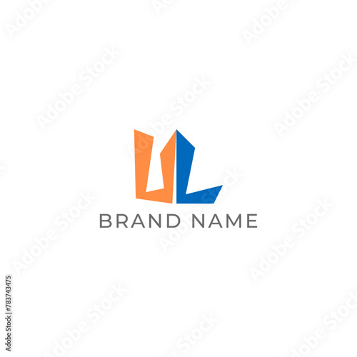 Free Download ILLUSTRATION LETTER UL GEOMETRIC LOGO ICON BLUE ORANGE FLAT COLOR TEMPLATE SIMPLE MINIMALIST ELEMENT DESIGN SIMPLE VECTOR GOOD FOR APPS, BRAND  - GFXLoad