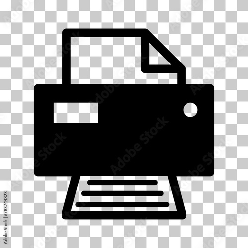 Printer document web icon, printout machine technology flat sign vector illustration
