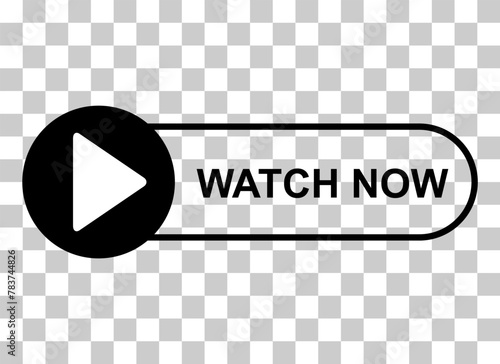 Watch now icon, website online button player symbol, play video vector illustration