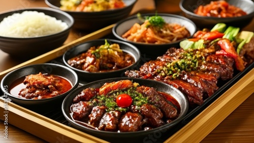  Delicious Asian cuisine served in a bento box © vivekFx