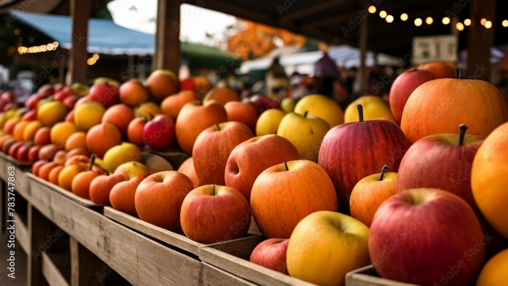  Bountiful harvest of apples at the market