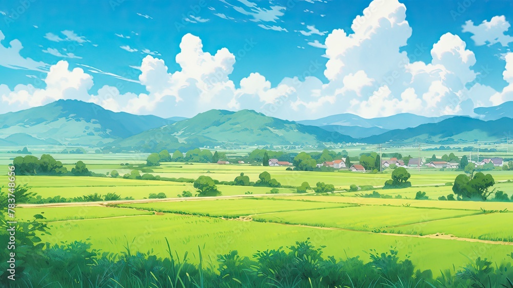 Obraz premium 眼下に広がる田園風景_3