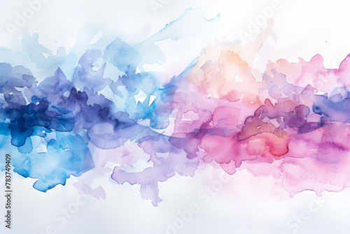 Gentle watercolor wash, undefined edges, modern and minimal. red blue purple mixed. photo