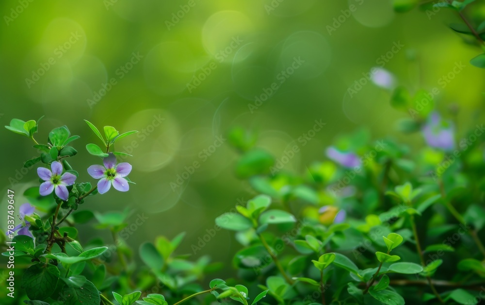 Beautiful pink flowers on blur green nature background. Spring and summer background