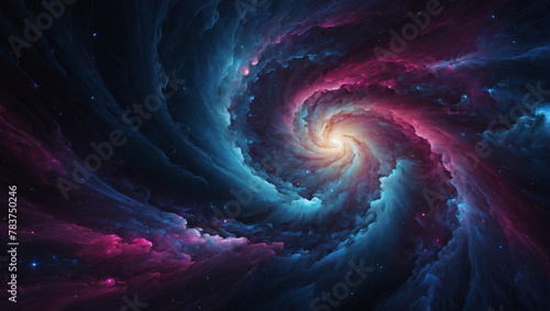 A mesmerizing abstract light effect texture with cosmic tones of deep indigo, magenta, and cosmic blue, resembling the swirling depths of a distant galaxy.