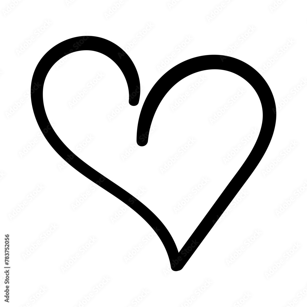 Hand drawn Heart Icon. Doodle simple Vector illustration for Valentines Day, wedding, romantic greeting card Hand drawn Heart Icon. Doodle simple Vector illustration for Valentines Day, wedding, romantic greeting card