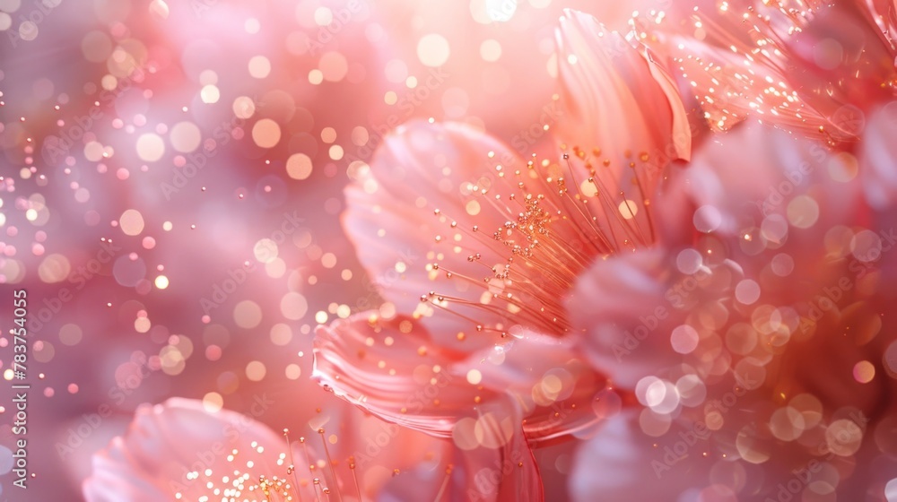 Abstract glowing pink flowers in bokeh Abstract glowing pink flowers in bokeh