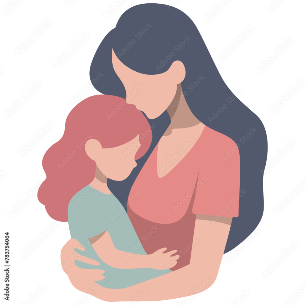 Mother Holding Daughter Illustration. Mother Holding Daughter Illustration.