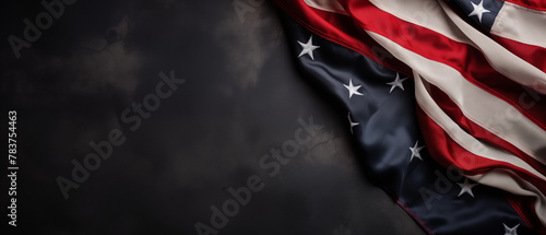 Majestic United States Flag Waves on Dark, Elegance Evoking Pride and History photo
