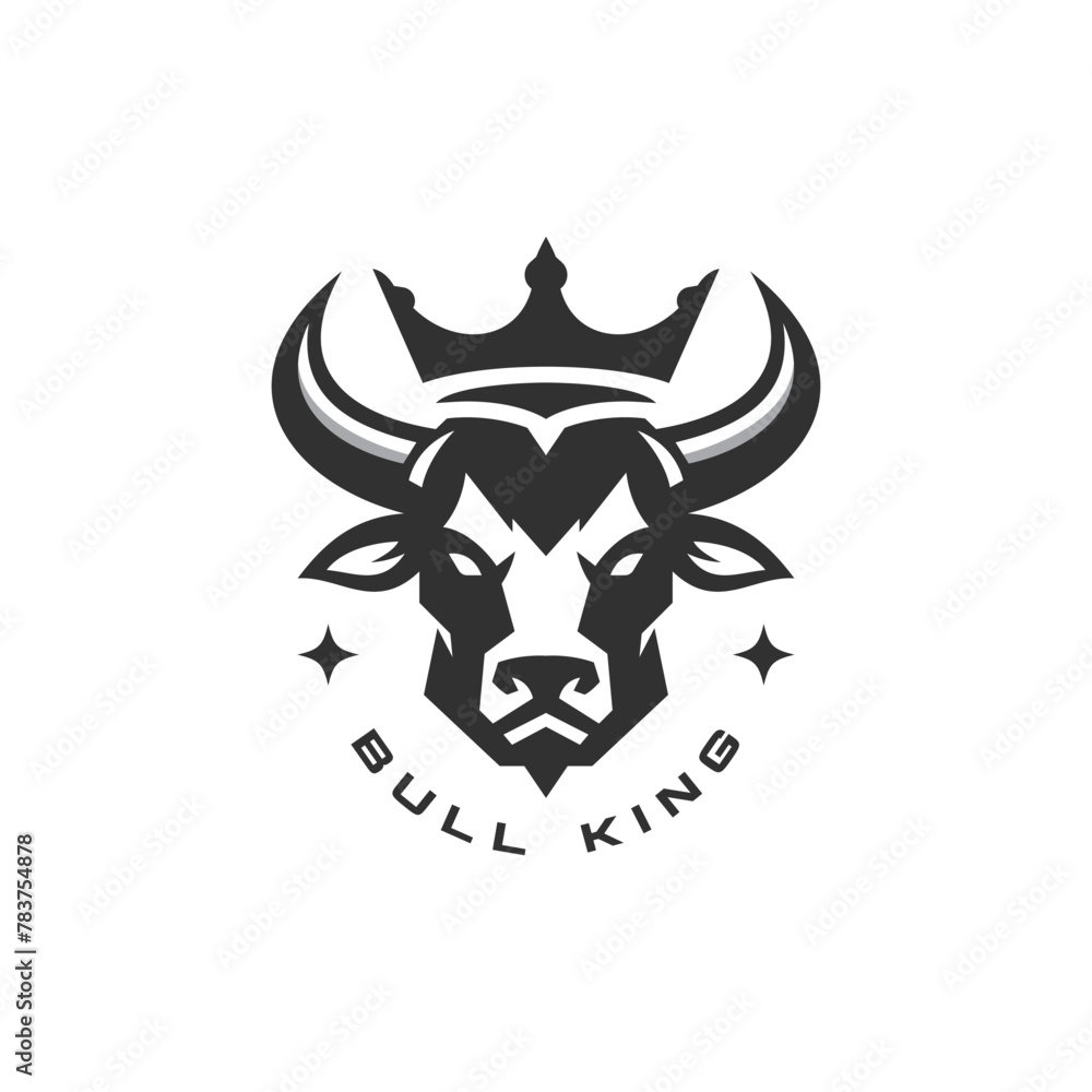Obraz premium The Bull King logo combines a bull head
