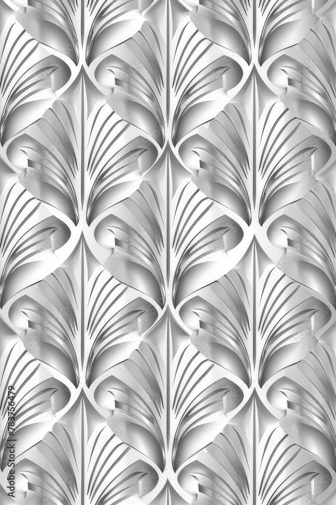 White wall with leaf pattern White wall with leaf pattern