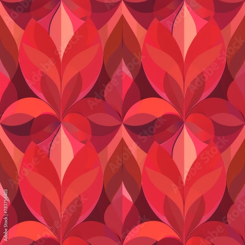 Red background with leaf pattern