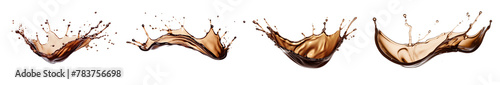 Coffee  splash dripping  isolated on a transparent background.

