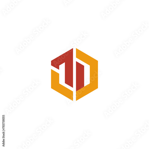 Letter 7D logo icon design vector. monogram logo vector illustration. Number 7 seven and hexagon logo design, technology digital concept.