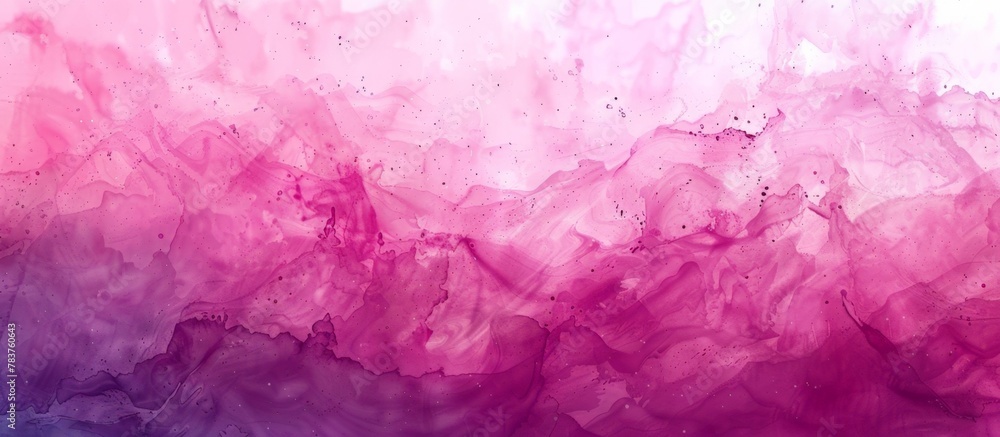 Close-up view of artwork with swirling pink and blue liquids creating abstract patterns