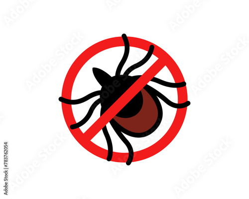 Vector tick bug sign. Anti-tick icon. Insect repellent symbol.