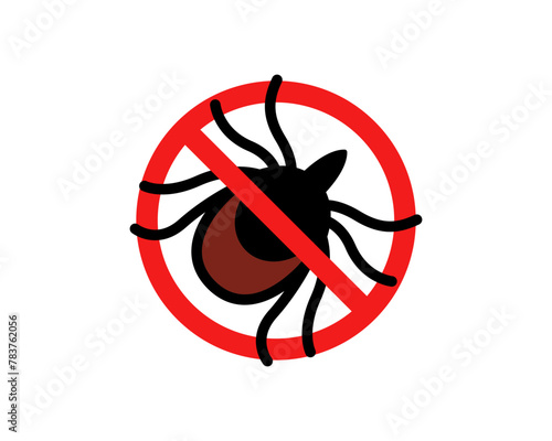 Vector tick bug sign. Anti-tick icon. Insect repellent symbol.