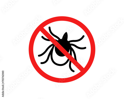 Vector tick bug sign. Anti-tick icon. Insect repellent symbol.