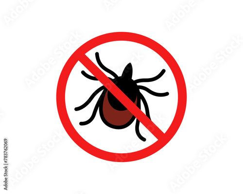 Vector tick bug sign. Anti-tick icon. Insect repellent symbol.