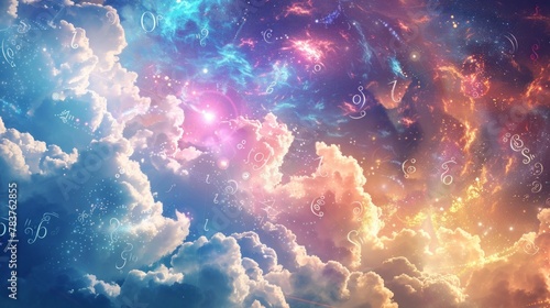 Celestial Sky with Numerology Symbols